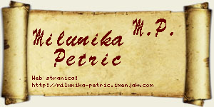 Milunika Petrić vizit kartica